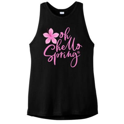 Oh Hello Spring Cute Ladies PosiCharge Tri-Blend Wicking Tank