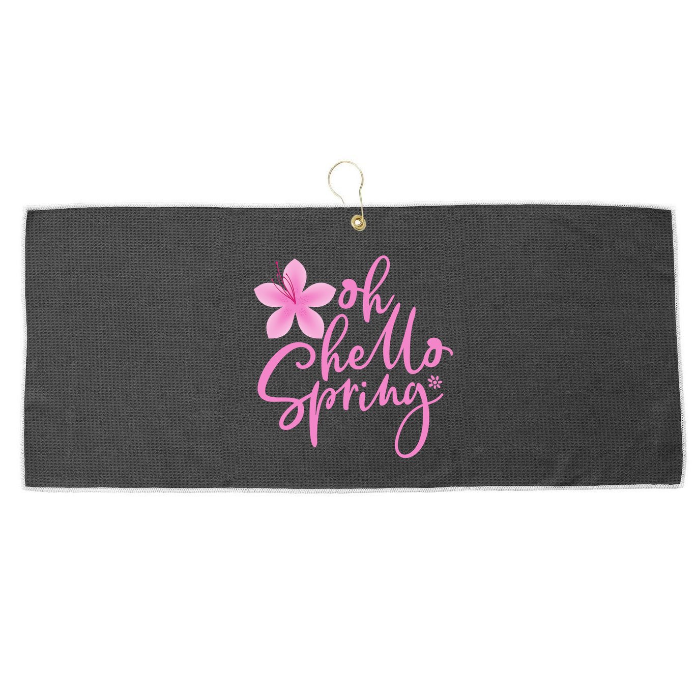 Oh Hello Spring Cute Large Microfiber Waffle Golf Towel
