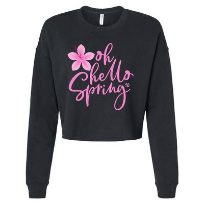 Oh Hello Spring Cute Cropped Pullover Crew