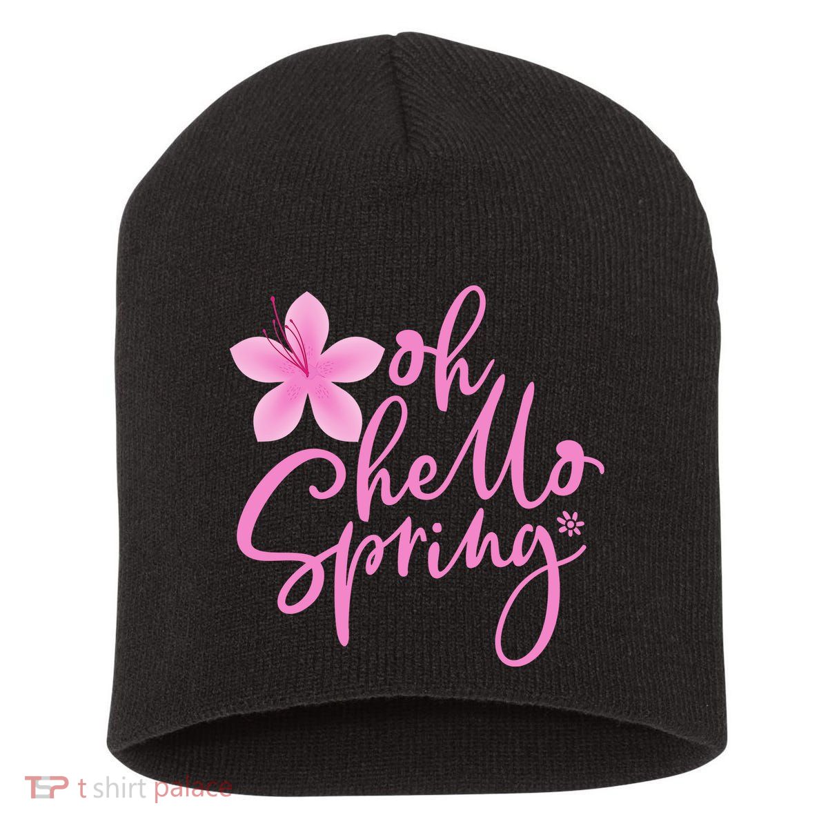 Oh Hello Spring Cute Short Acrylic Beanie