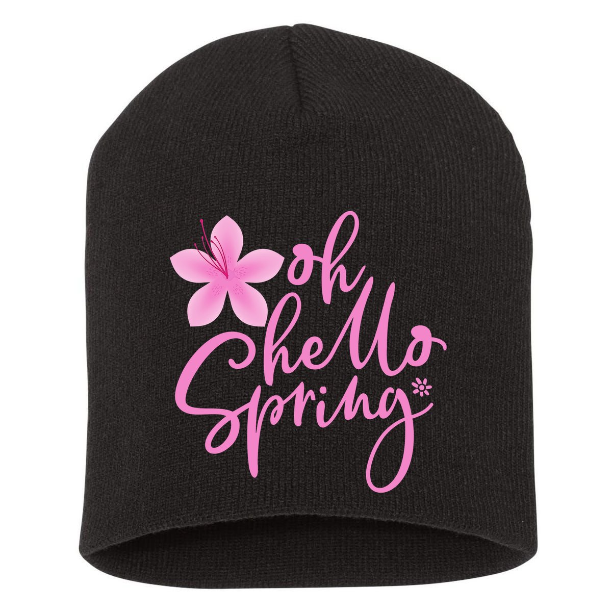 Oh Hello Spring Cute Short Acrylic Beanie