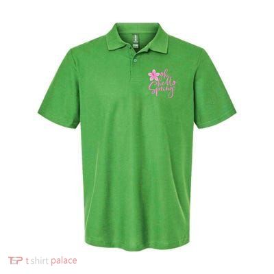 Oh Hello Spring Cute Softstyle Adult Sport Polo