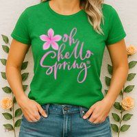 Oh Hello Spring Cute Womens T-Shirt