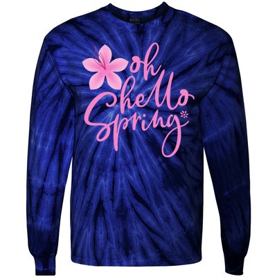 Oh Hello Spring Cute Tie-Dye Long Sleeve Shirt