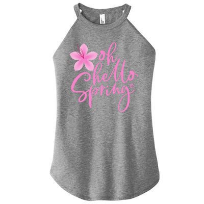 Oh Hello Spring Cute Women’s Perfect Tri Rocker Tank