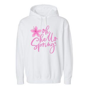 Oh Hello Spring Cute Garment-Dyed Fleece Hoodie