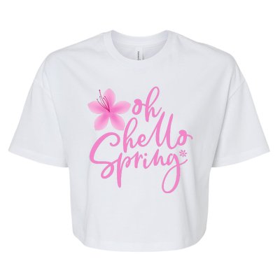 Oh Hello Spring Cute Bella+Canvas Jersey Crop Tee