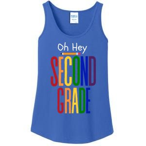 Oh Hey Second Grade Hello Second Grade Teacher Grade 2 Team Gift Ladies Essential Tank