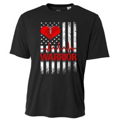 Open Heart Surgery Warrior Gift For Heart Patients Survivor Cooling Performance Crew T-Shirt