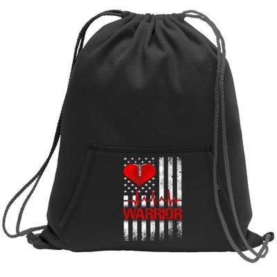 Open Heart Surgery Warrior Gift For Heart Patients Survivor Sweatshirt Cinch Pack Bag