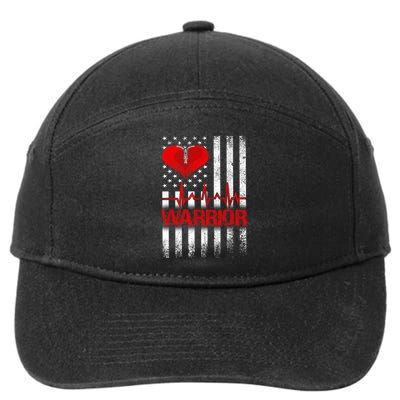 Open Heart Surgery Warrior Gift For Heart Patients Survivor 7-Panel Snapback Hat