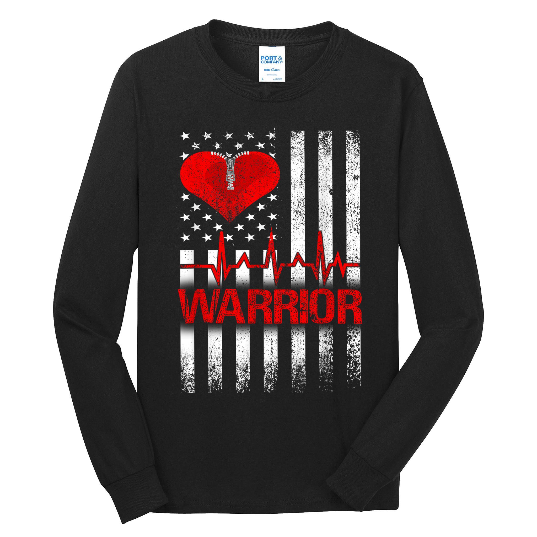 Open Heart Surgery Warrior Gift For Heart Patients Survivor Tall Long Sleeve T-Shirt