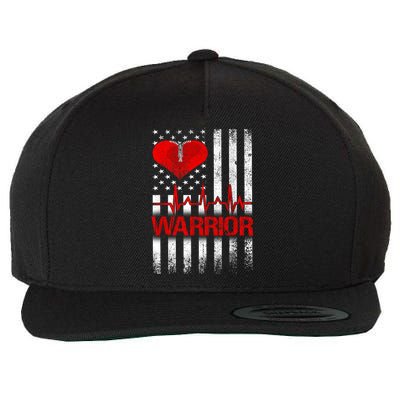 Open Heart Surgery Warrior Gift For Heart Patients Survivor Wool Snapback Cap