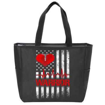 Open Heart Surgery Warrior Gift For Heart Patients Survivor Zip Tote Bag