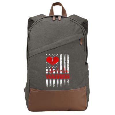 Open Heart Surgery Warrior Gift For Heart Patients Survivor Cotton Canvas Backpack