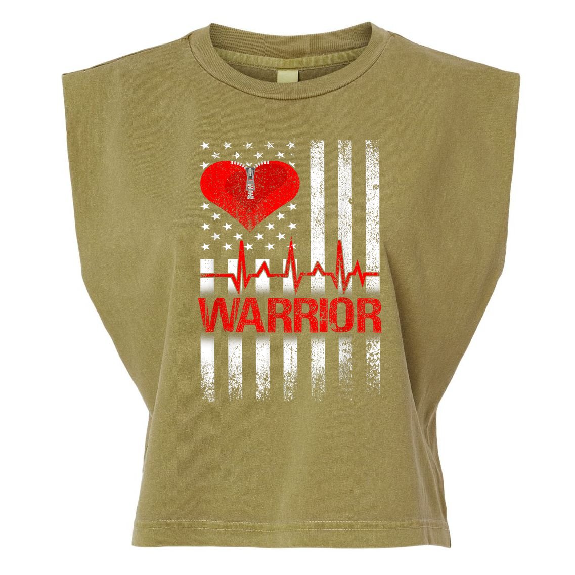 Open Heart Surgery Warrior Gift For Heart Patients Survivor Garment-Dyed Women's Muscle Tee