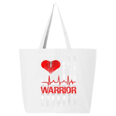 Open Heart Surgery Warrior Gift For Heart Patients Survivor 25L Jumbo Tote