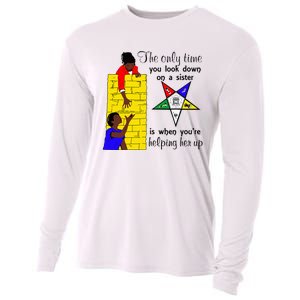 OES Help Sister Up Order Of The Eastern Star Mothers Day Cooling Performance Long Sleeve Crew