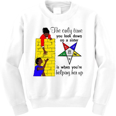 OES Help Sister Up Order Of The Eastern Star Mothers Day Kids Sweatshirt