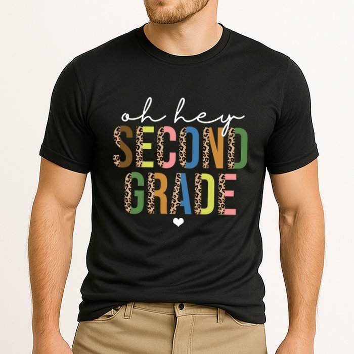 Oh Hey Second Grade Cheetah Print Cooling Performance Crew T-Shirt