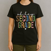 Oh Hey Second Grade Cheetah Print T-Shirt