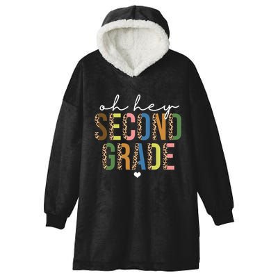 Oh Hey Second Grade Cheetah Print Hooded Wearable Blanket