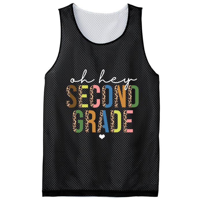 Oh Hey Second Grade Cheetah Print Mesh Reversible Basketball Jersey Tank