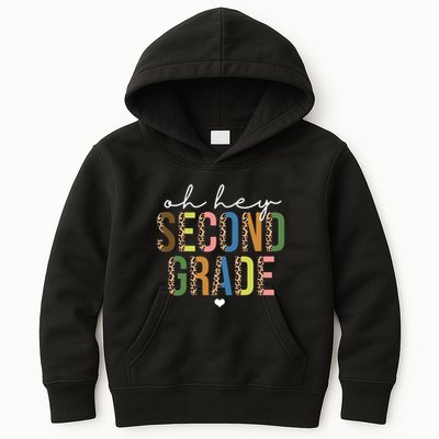 Oh Hey Second Grade Cheetah Print Kids Hoodie