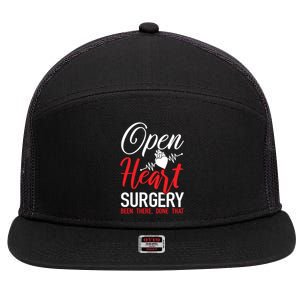 Open Heart Surgery Gift Heart Disease Awareness Gift 7 Panel Mesh Trucker Snapback Hat