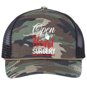 Open Heart Surgery Gift Heart Disease Awareness Gift Retro Rope Trucker Hat Cap