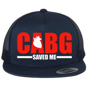 Open Heart Surgery Cabg Saved Me Cool Gift Flat Bill Trucker Hat