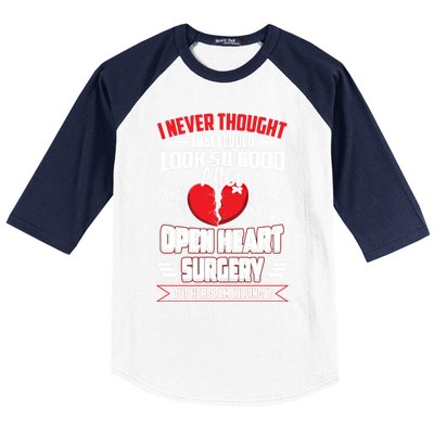 Open Heart Surgery Heart Bypass Cool Gift Baseball Sleeve Shirt