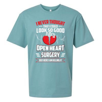 Open Heart Surgery Heart Bypass Cool Gift Sueded Cloud Jersey T-Shirt