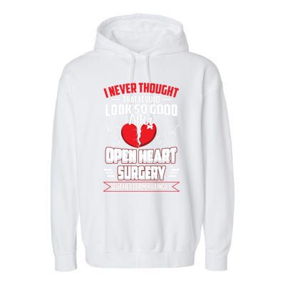 Open Heart Surgery Heart Bypass Cool Gift Garment-Dyed Fleece Hoodie