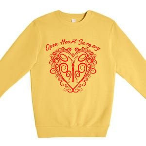 Open Heart Surgery Meaningful Gift Cute Heart Patients Meaningful Gift Premium Crewneck Sweatshirt