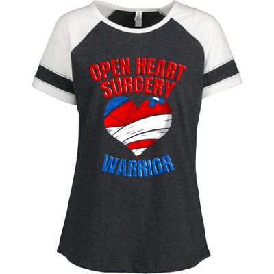 Open Heart Surgery Warrior Gift Enza Ladies Jersey Colorblock Tee