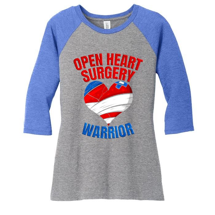 Open Heart Surgery Warrior Gift Women's Tri-Blend 3/4-Sleeve Raglan Shirt