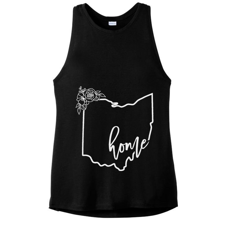Ohio Home State I Love Ohio O.H.I.O State Map Ladies PosiCharge Tri-Blend Wicking Tank