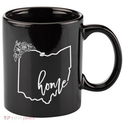 Ohio Home State I Love Ohio O.H.I.O State Map 11oz C Handle Ceramic Mug