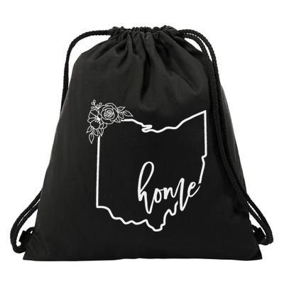 Ohio Home State I Love Ohio O.H.I.O State Map Drawstring Bag