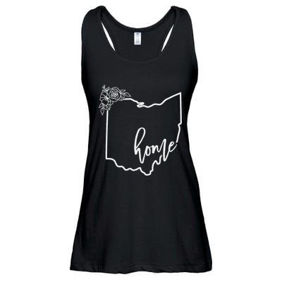 Ohio Home State I Love Ohio O.H.I.O State Map Ladies Essential Flowy Tank
