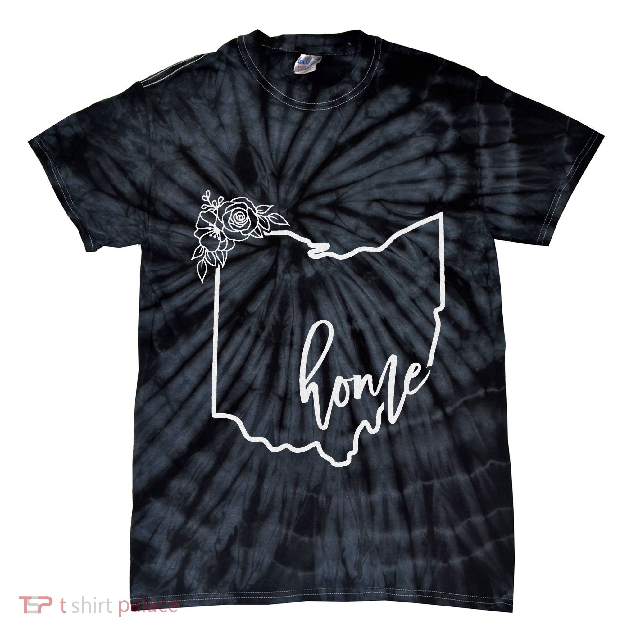 Ohio Home State I Love Ohio O.H.I.O State Map Tie-Dye T-Shirt