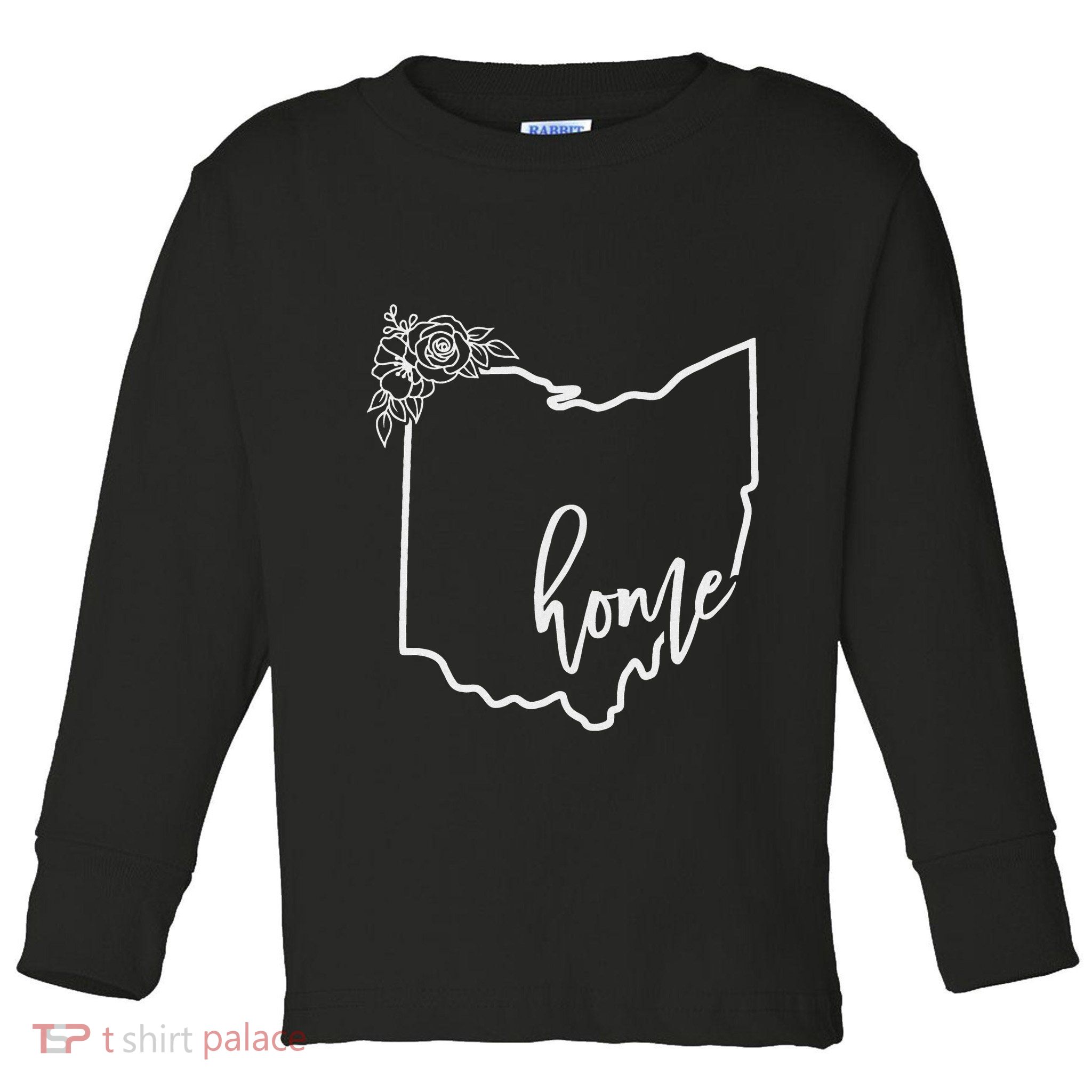 Ohio Home State I Love Ohio O.H.I.O State Map Toddler Long Sleeve Shirt