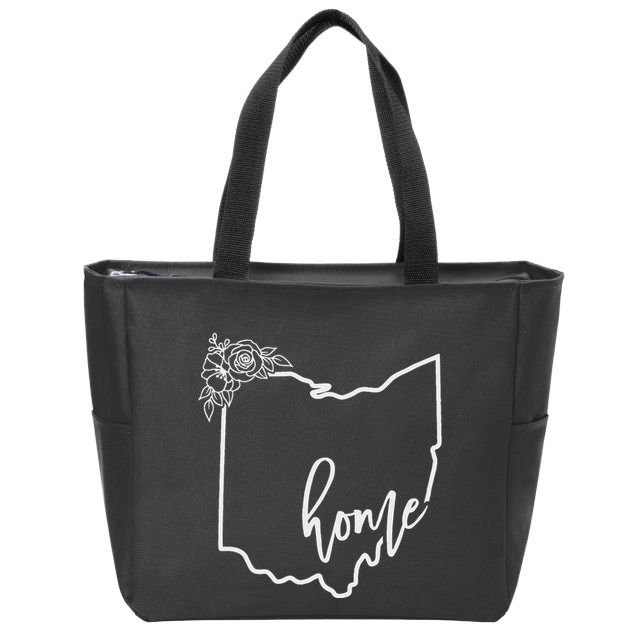 Ohio Home State I Love Ohio O.H.I.O State Map Zip Tote Bag