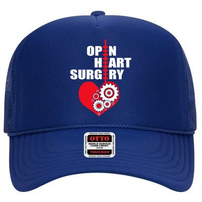 Open Heart Surgery Cute Gift High Crown Mesh Back Trucker Hat