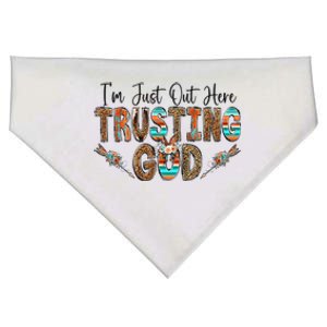 Out Here Trusting God Jesus Religion Christian Floral Bible USA-Made Doggie Bandana