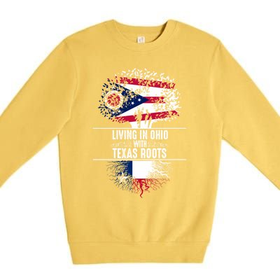 Ohio Home Texas Roots State Tree Flag Proud Love Gift Cool Gift Premium Crewneck Sweatshirt