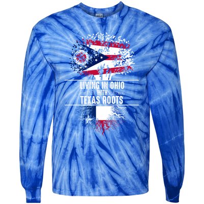 Ohio Home Texas Roots State Tree Flag Proud Love Gift Cool Gift Tie-Dye Long Sleeve Shirt