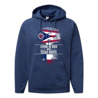 Ohio Home Texas Roots State Tree Flag Proud Love Gift Cool Gift Performance Fleece Hoodie