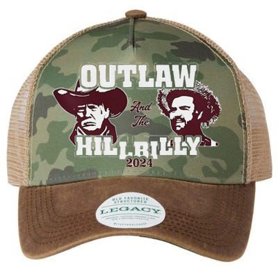 Outlaw Hillbilly Trump Vance 2024 Vintage Gift Legacy Tie Dye Trucker Hat